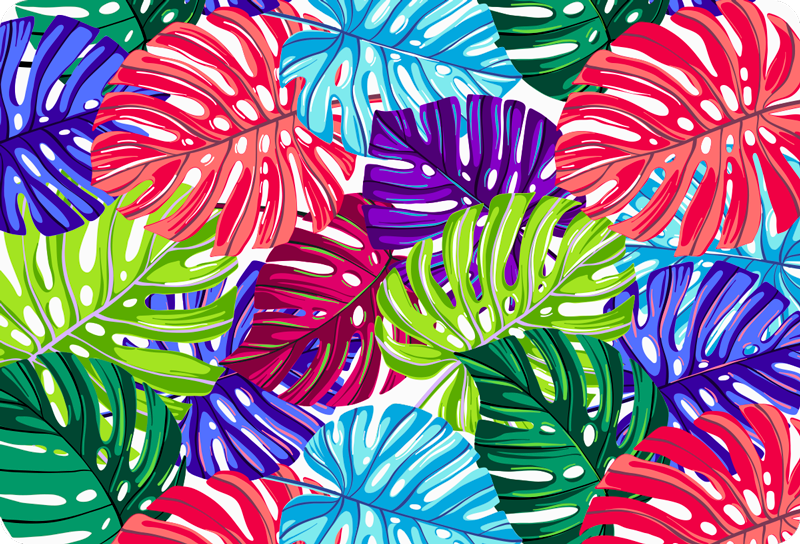 Vinyl teppe blomster og planter monstera tropisk - Tenstickers