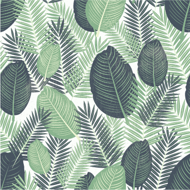 Vinyl teppe blomster og planter grønne jungelleaves - Tenstickers