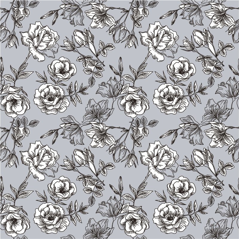 Vinyl teppe blomster og planter gjennomsiktige blomster - Tenstickers