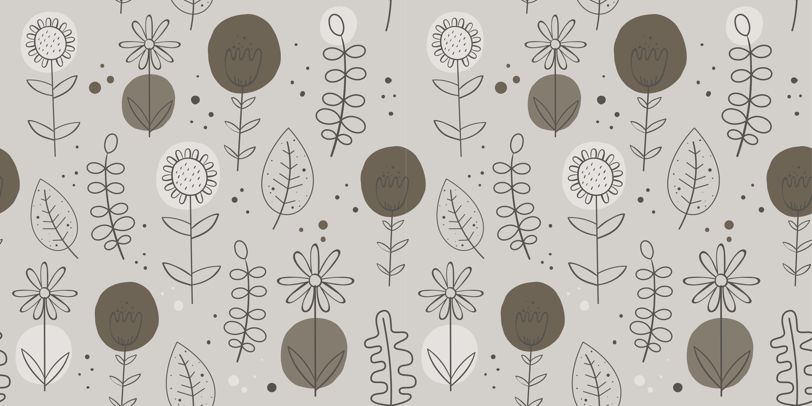 Naturlige farger mønster vinyl teppe blomster og planter - Tenstickers