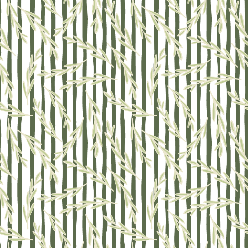 Tynne bladmønstre vinyl teppe blomster og planter - Tenstickers