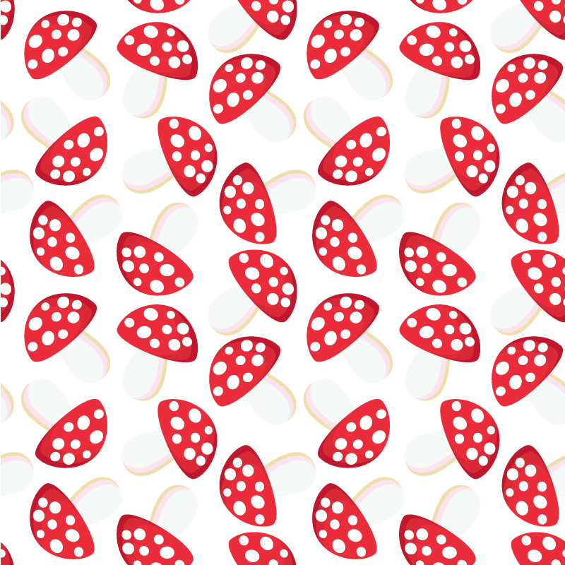 Vinyl teppe blomster og planter klassiske sopp hvit bakgrunn - Tenstickers