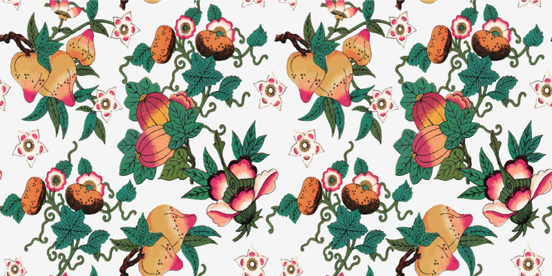 Flerfarget blomstertrykk vinyl teppe blomster og planter - Tenstickers