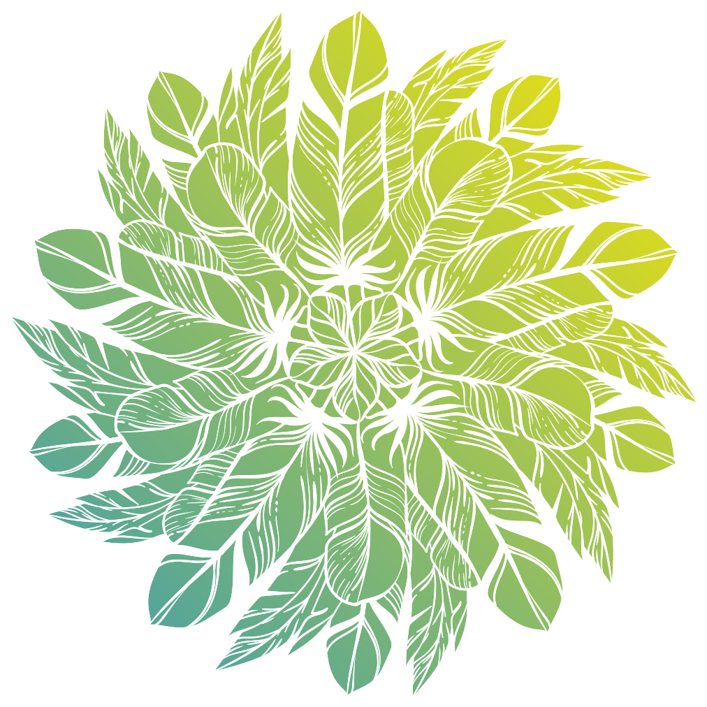 Blomstrete sirkulært mønster vinyl teppe blomster og planter - Tenstickers