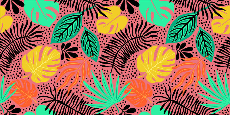 Lively foliage components vinyl teppe blomster og planter - Tenstickers