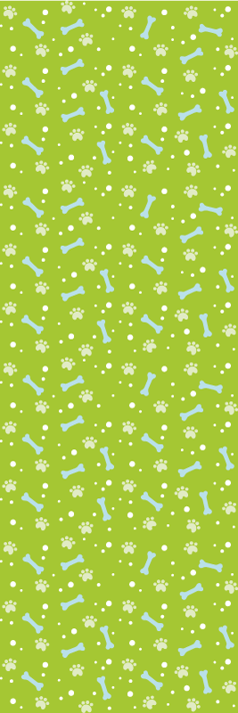 Vinyl teppe soverom med fantastiske blå og grønne hundepoter - Tenstickers