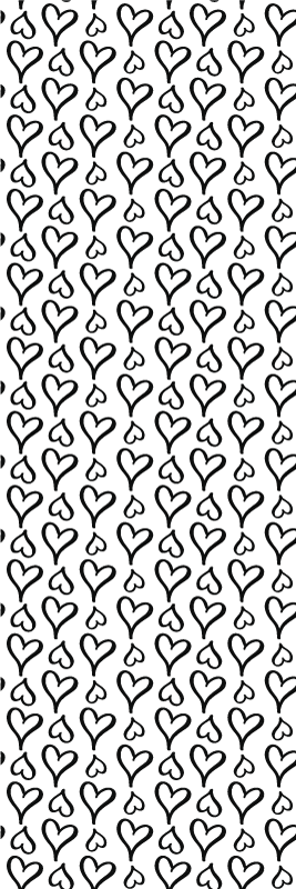 Vinyl teppe soverom med svarte hjerteikoner - Tenstickers