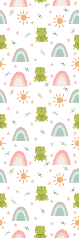 Koselig design frosk tegneserie tropisk vinyl teppe soverom - Tenstickers