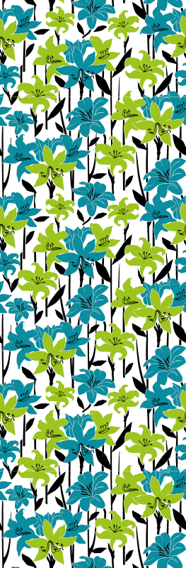 Vinyl teppe soverom blomstermønster design - Tenstickers