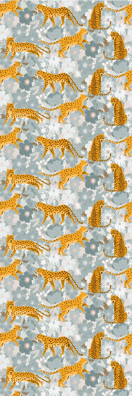 Håndtegnet eksotiske dyr vinyl teppe soverom - Tenstickers