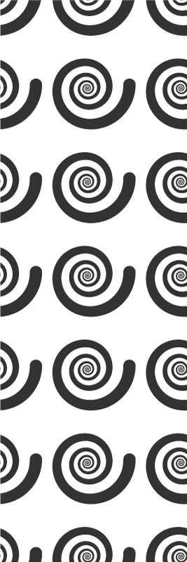 Vinyl teppe soverom svart og hvit hypnotisk spiral - Tenstickers