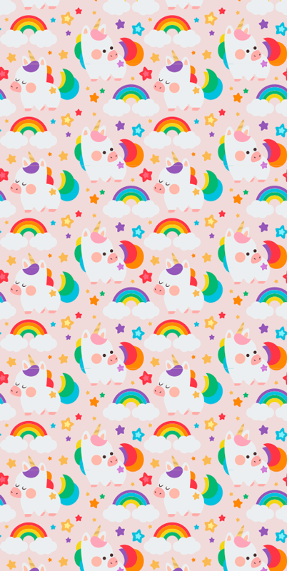 Vinyl teppe soverom håndtegnede fargerike hester - Tenstickers