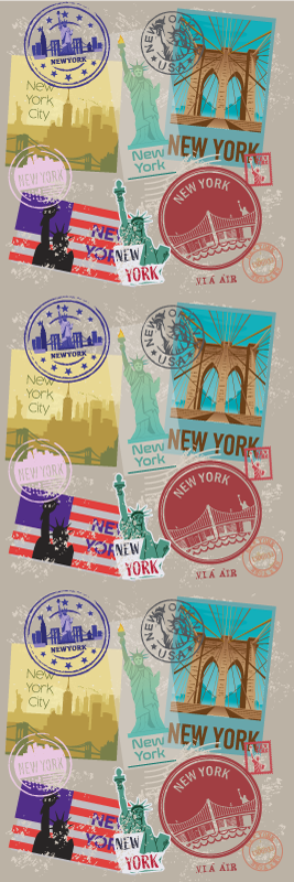 Old nyc collage vinyl teppe soverom - Tenstickers