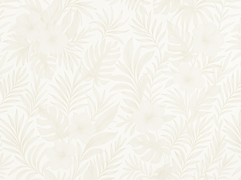 Nøytral tropisk vinyl teppe soverom - Tenstickers