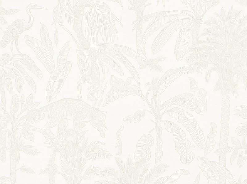 Vinyl teppe soverom lys beige jungel - Tenstickers