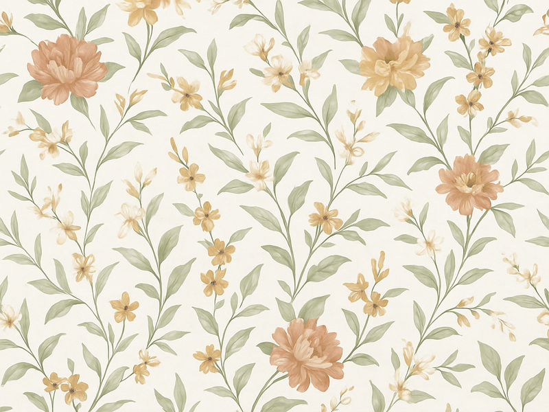 Vinyl teppe soverom asiatisk blomst - Tenstickers