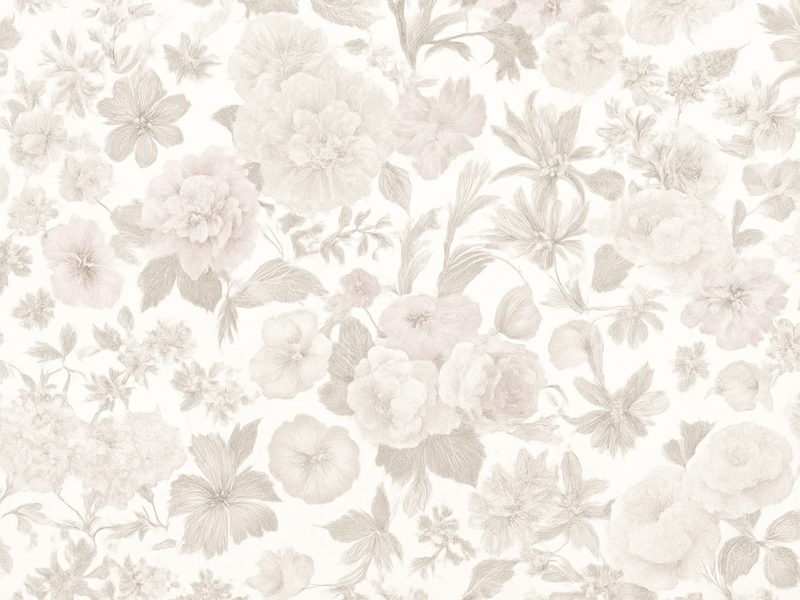 Vintage floral vinyl teppe soverom - Tenstickers