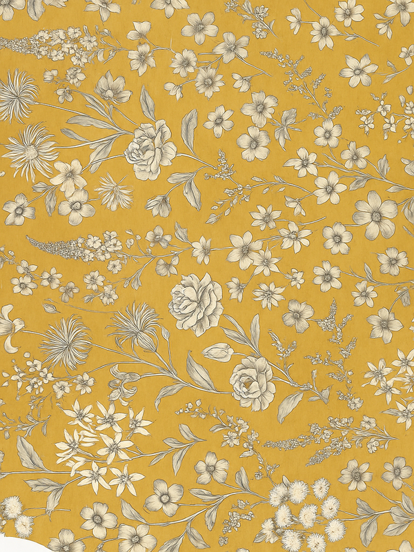 Vintage blomsterdesign vinyl teppe soverom - Tenstickers