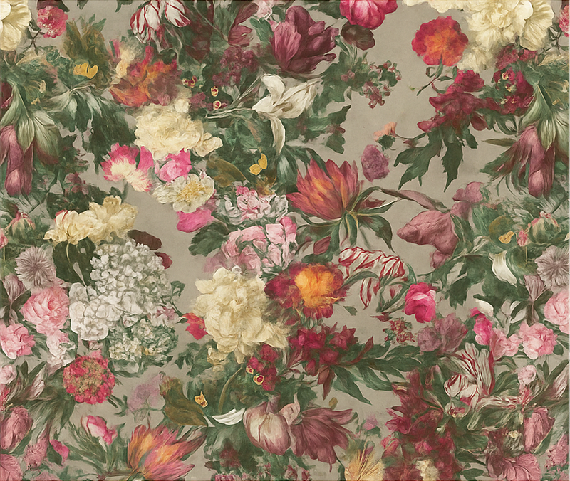 Vintage blomster vinyl teppe soverom - Tenstickers