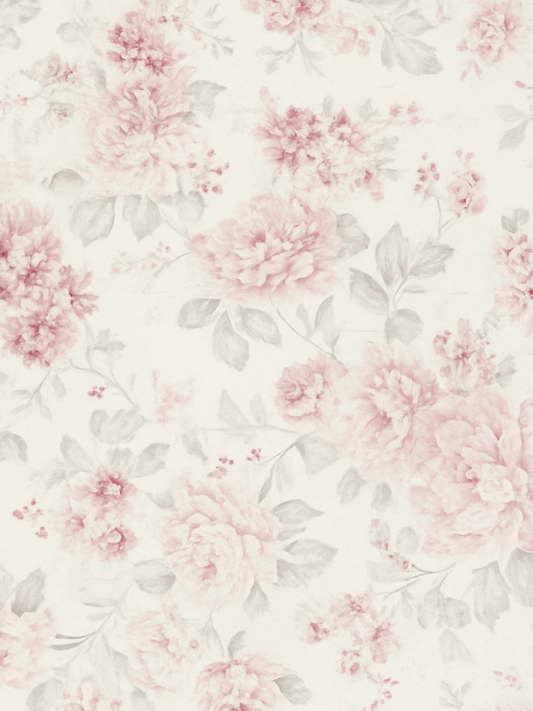 Vinyl teppe soverom vintage rosa blomsterdesign - Tenstickers