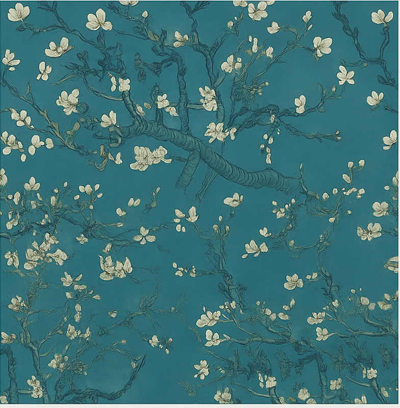 Mørkeblåt treedesign vinyl teppe soverom - Tenstickers