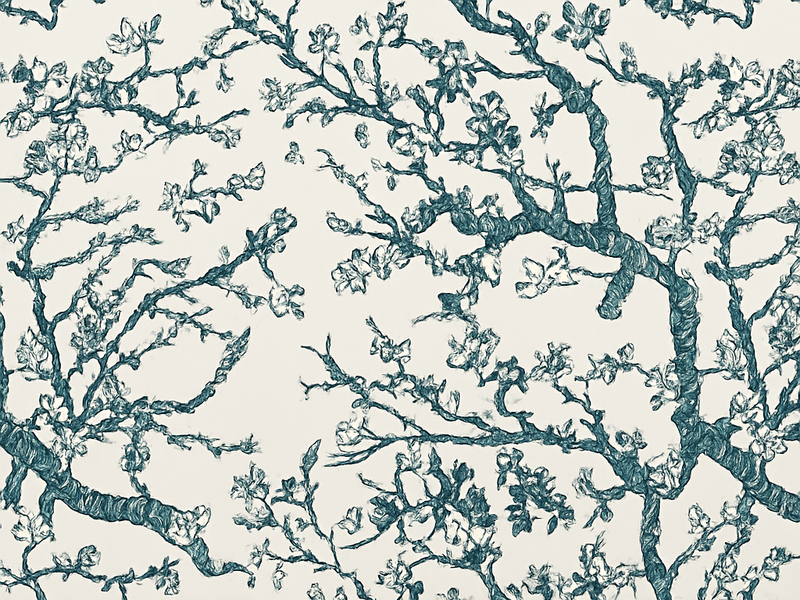 Mørkeblåtreedesign vinyl teppe soverom - Tenstickers