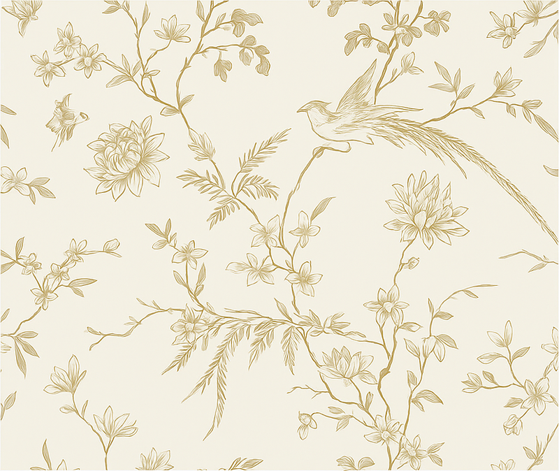 Elegant blomstermønster vinyl teppe soverom - Tenstickers