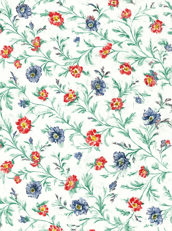 Retro blomsterdesign vinyl teppe soverom - Tenstickers