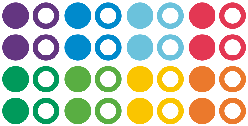 Vinyl teppe geometrisk regnbuefarger sirkler - Tenstickers