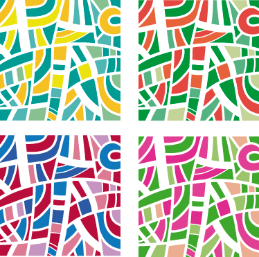 Vinyl teppe geometrisk flerfargede fliser - Tenstickers