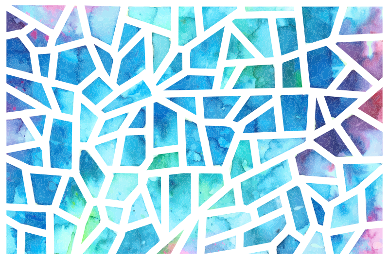 Vinyl teppe geometrisk akvarell trekant glassmosaikk - Tenstickers