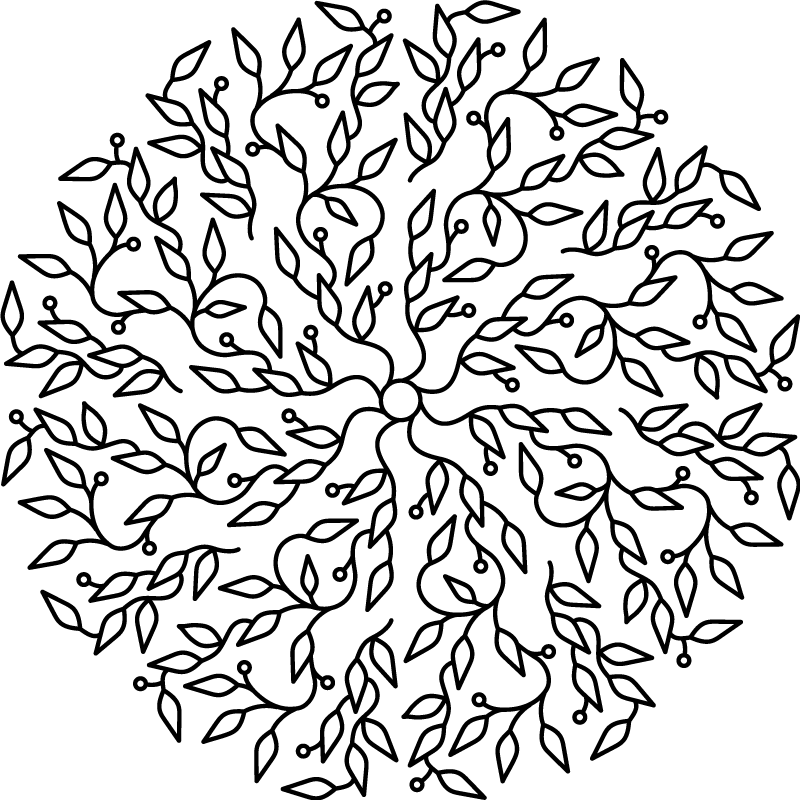 Vinyl teppe geometrisk livets tre abstrakt - Tenstickers