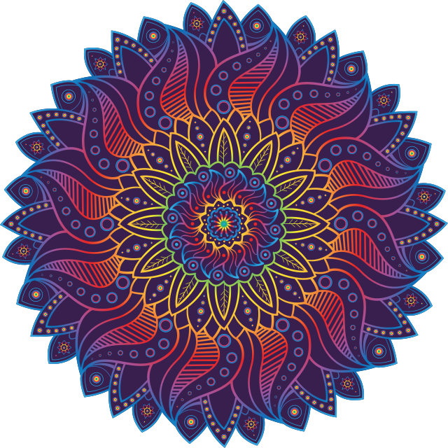 Vinyl teppe geometrisk regnbue mandala - Tenstickers