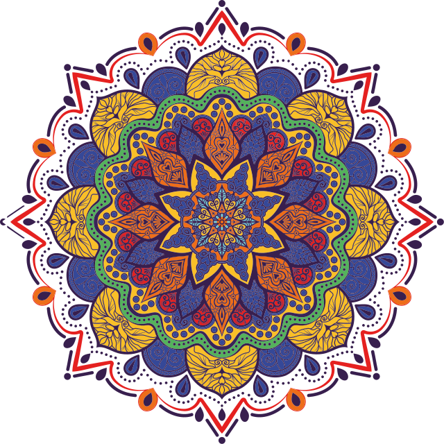 Vinyl teppe geometrisk fargerik blomster mandala - Tenstickers