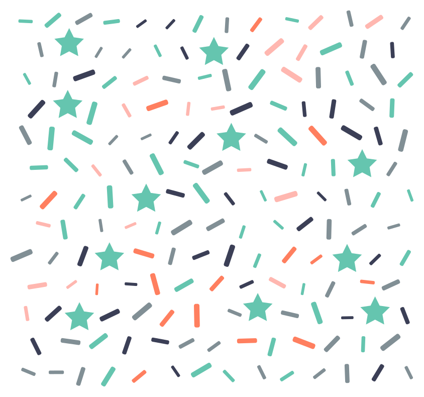 Stjerner og dryss konfetti vinyl teppe geometrisk - Tenstickers