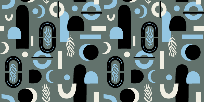 Vinyl teppe geometrisk abstrakt form bakgrunn - Tenstickers