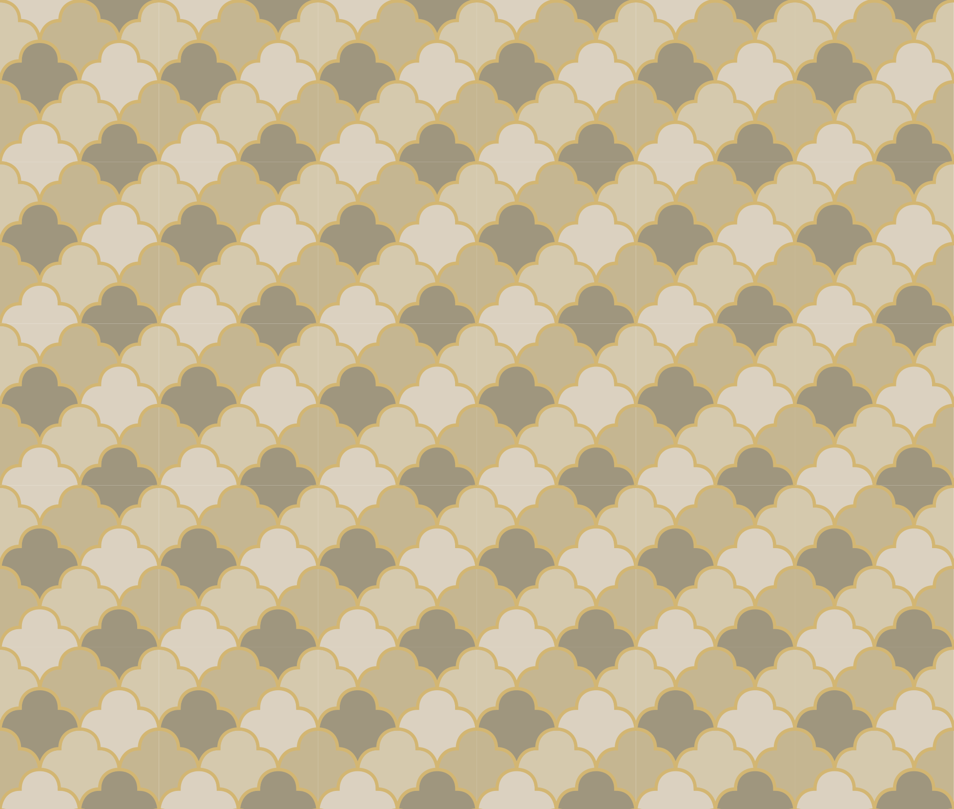 Vinyl teppe geometrisk beige art deco mønster - Tenstickers