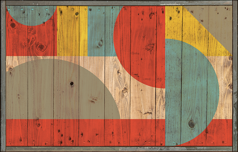 Vinyl teppe geometrisk med treverk - Tenstickers