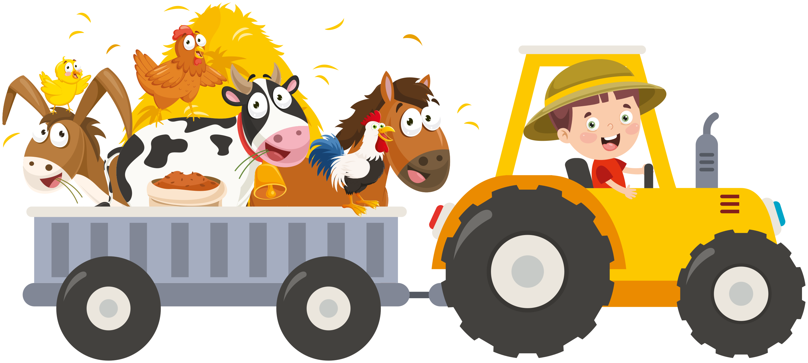 Vinyl teppe spedbarn liten bonde med dyr - Tenstickers