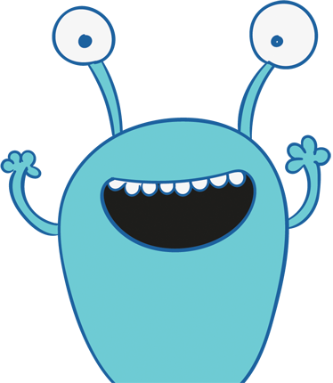 Vinyl teppe spedbarn blå monsterklistremerke - Tenstickers