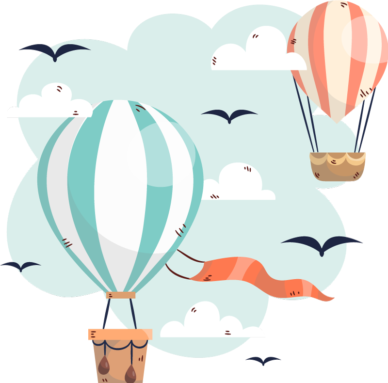 Vinyl teppe spedbarn luftballonger og skyer - Tenstickers