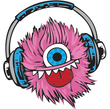 Rosa hårete monster vinyl teppe spedbarn - Tenstickers