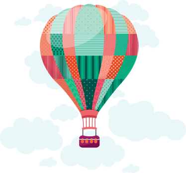 Vinyl teppe spedbarn luftballong i lappeteppe design - Tenstickers