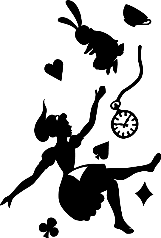 Vinyl teppe spedbarn alicia og den hvite kanin - Tenstickers