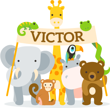 Velkomne dyr med navn vinyl teppe spedbarn - Tenstickers