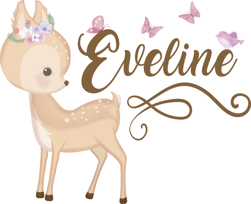 Vinyl teppe spedbarn personlig elg klistremerke - Tenstickers