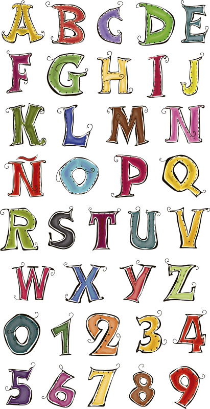 Vinyl teppe spedbarn komplett spansk alfabet - Tenstickers