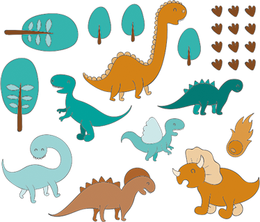 Vinyl teppe spedbarn dinosaurlandskap - Tenstickers