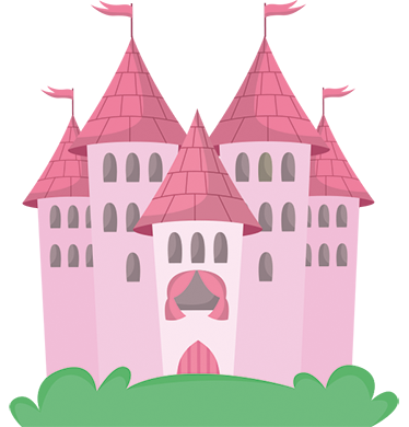 Vinyl teppe spedbarn rosa slott - Tenstickers