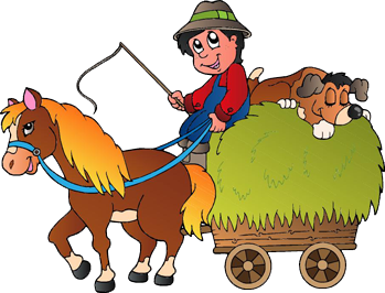 Vinyl teppe spedbarn gyngende hest med vogn - Tenstickers